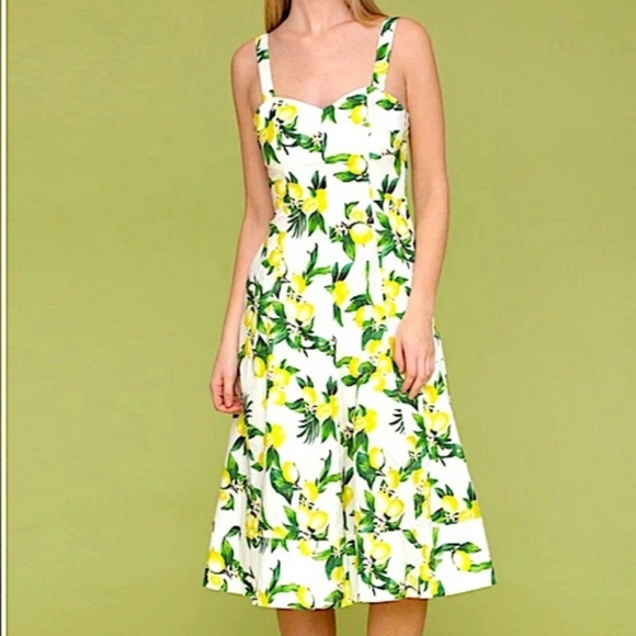 Anthropologie Avec Les Filles Lemon Sleeveless Preppy Coastal Cottagecore Dress - Picture 4 of 11